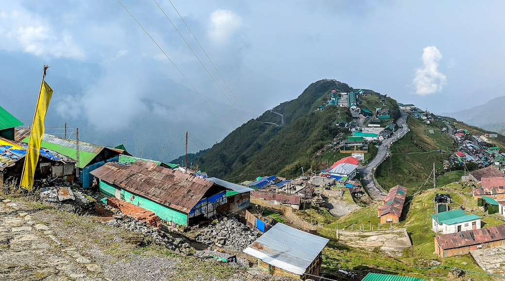 A Panoramic View of beautiful mountain range with villages.