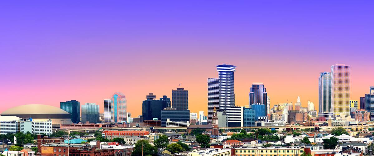 Colorful Panorama of New Orleans Skyline