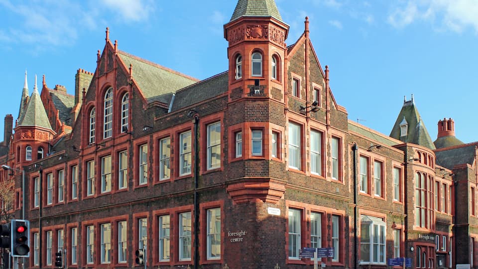 From the corner of Daulby Street; Pembroke Place to the left, Brownlow Street to the right.