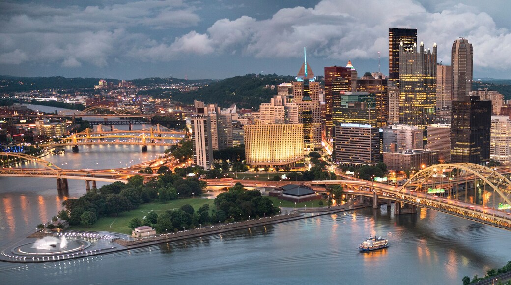 Pittsburgh city downtown skyline landscape view over the Monongahela and Allegheny River