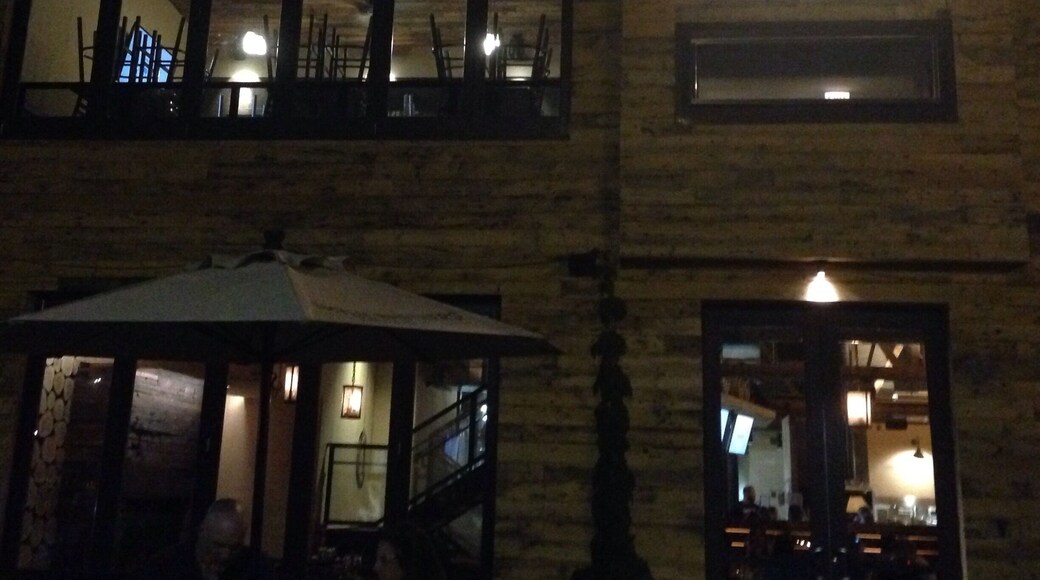 Cool local brewery with really neat decor and a nice seating area outside.