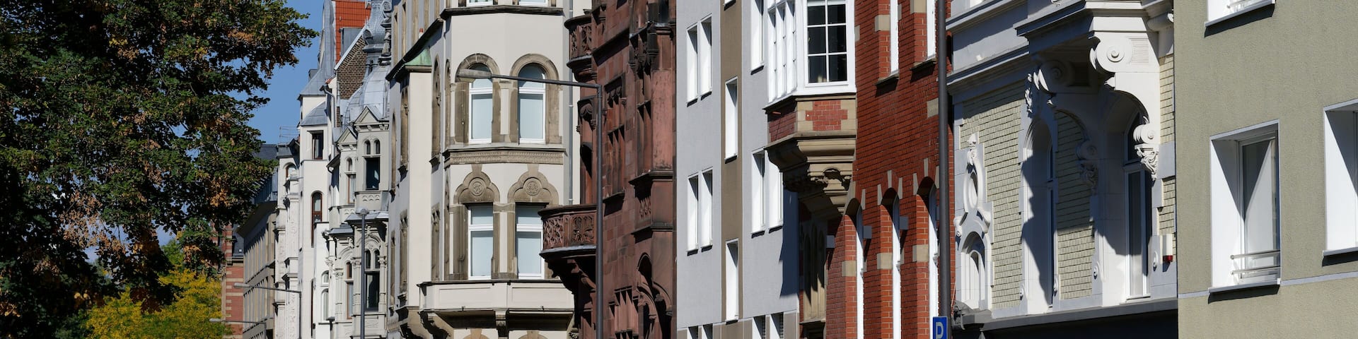 representative residential buildings in art nouveau style in cologne's belgian quarter