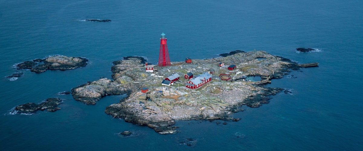 Aerial View of Pater Noster Lighthouse in Sweden