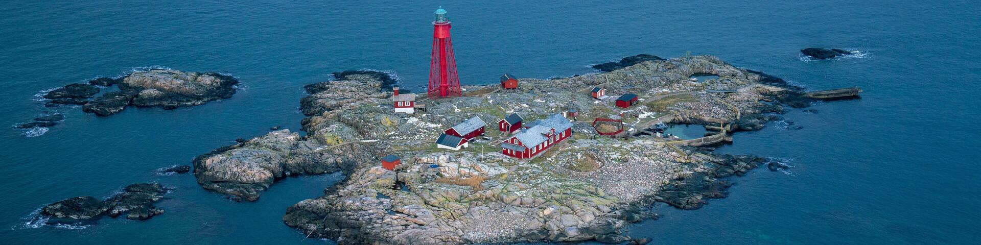 Aerial View of Pater Noster Lighthouse in Sweden