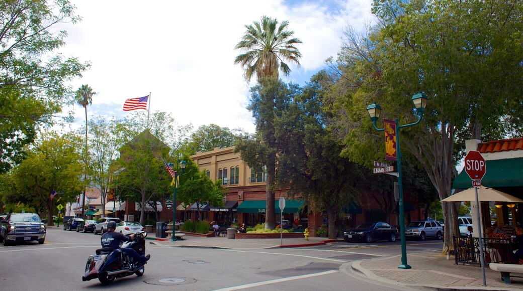 Pleasanton caracterizando passeio de moto, cenas de rua e uma cidade pequena ou vila