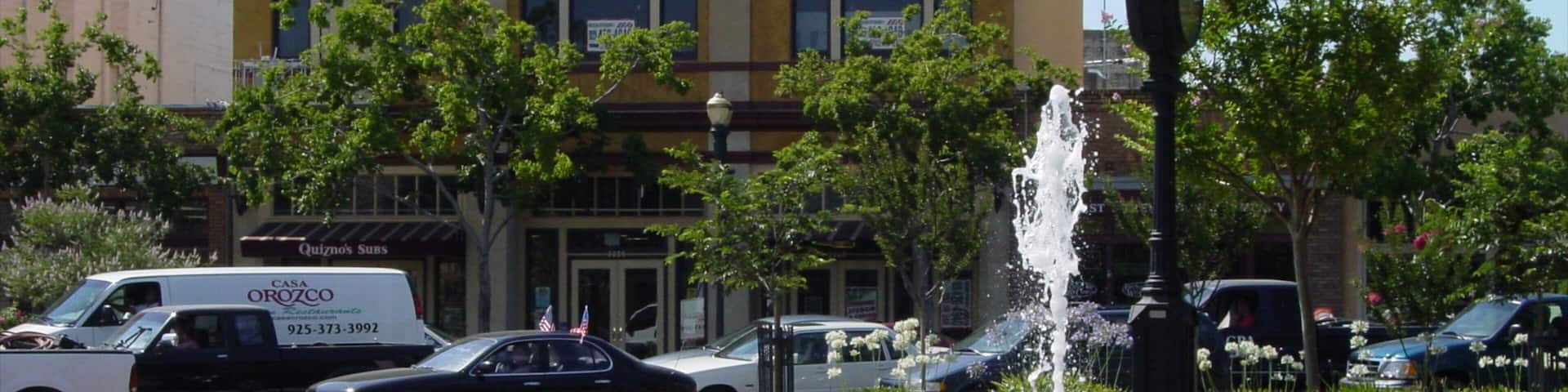 Pleasanton which includes street scenes, signage and heritage architecture