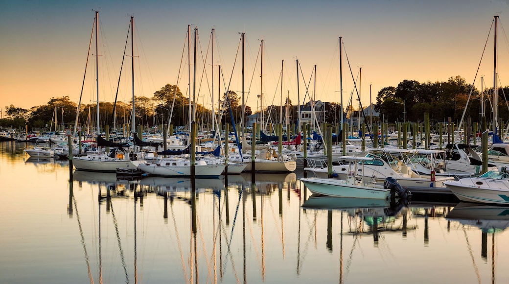 Sunset at Ash Creek marina, Fairfield, Connecticut.