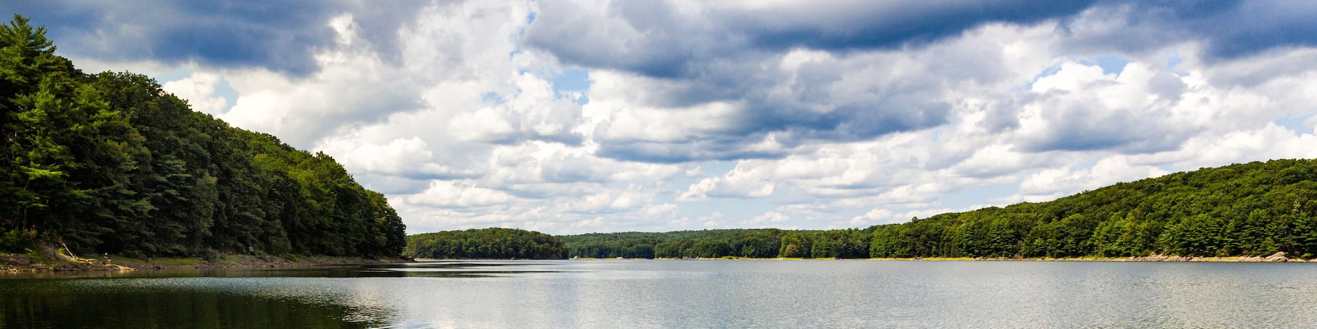 Clouds reflected in the Saugatuck Resevoir, Fairfield County, Connecticut.