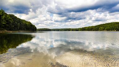 Clouds reflected in the Saugatuck Resevoir, Fairfield County, Connecticut.