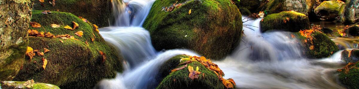 Waterfalls on Stauton River in Bear Church Rock trail in shenandoah national park