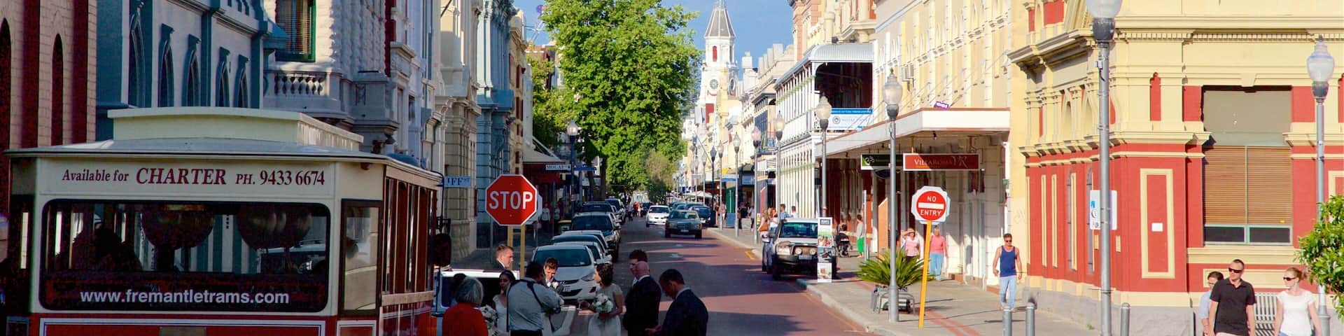 Fremantle which includes street scenes, a small town or village and signage