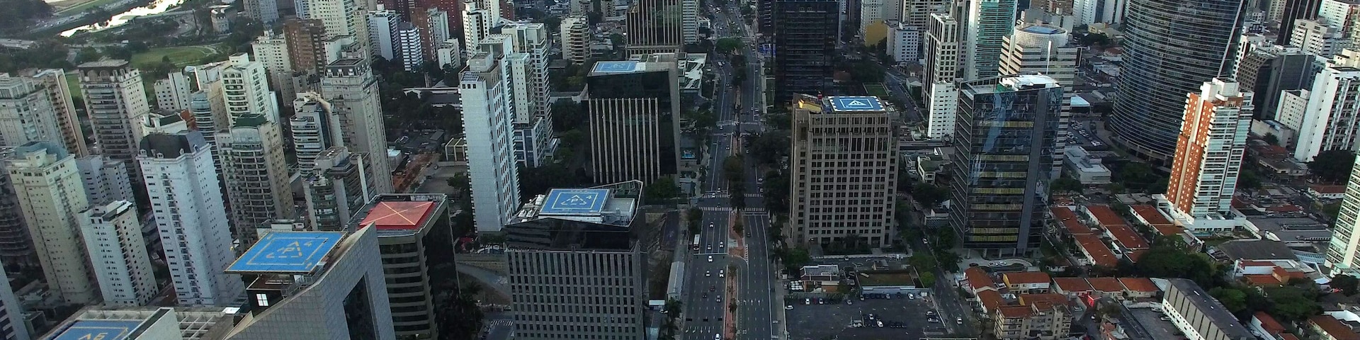 Aerial Shot of Avenue Brigadeiro Faria Lima, Sao Paulo, Brazil