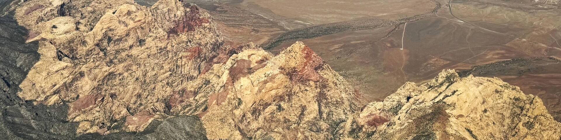 Blue Diamond Las Vegas Nevada USA Landscape Aerial View Looking Down from the Airplane Window.