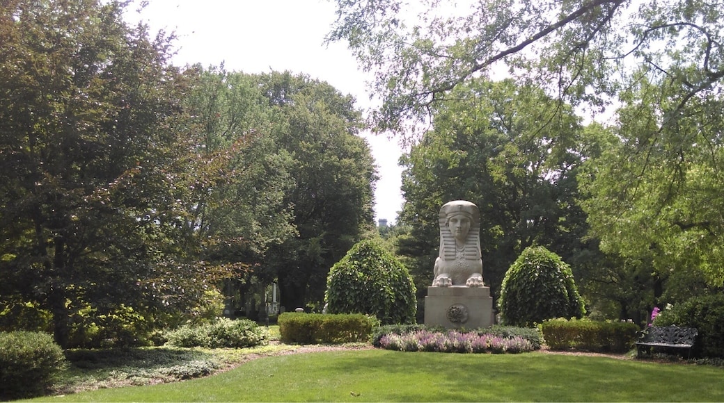Cemetery is beautifully landscaped.