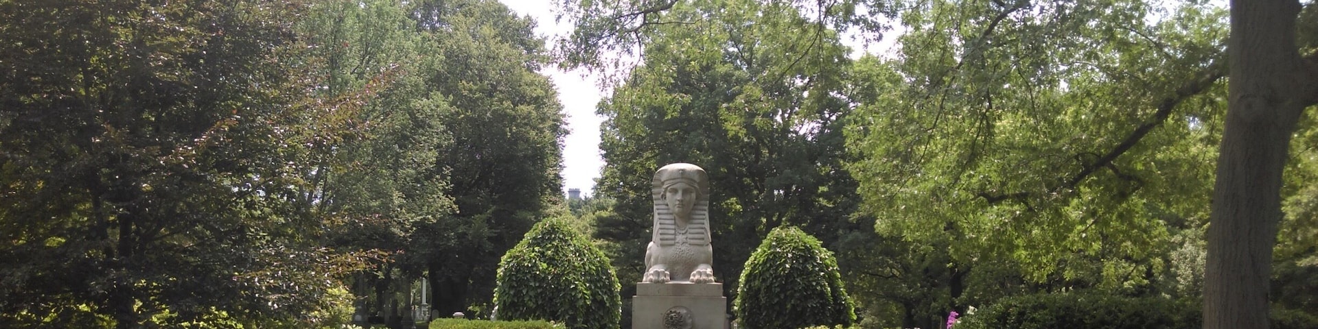 Cemetery is beautifully landscaped.
