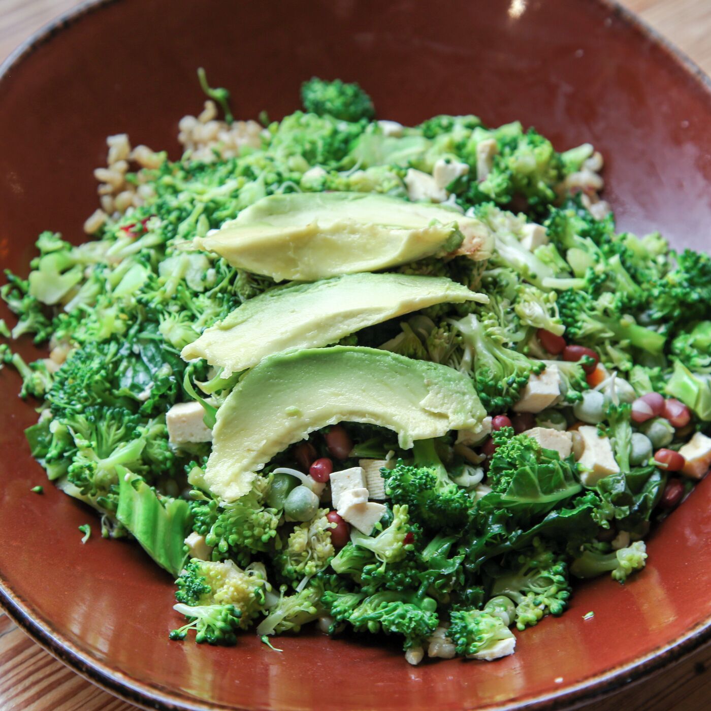 The Green Goddess is my go-to bowl at Life Alive in Cambridge. It has avocado, broccoli, kale, legumes, tofu and brown rice and is topped with a creamy ginger-flax-shouyu sauce. So good!