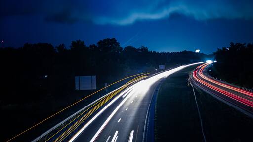A nighttime smartphone photo on the W Main Street overpass on Hwy 1-55.