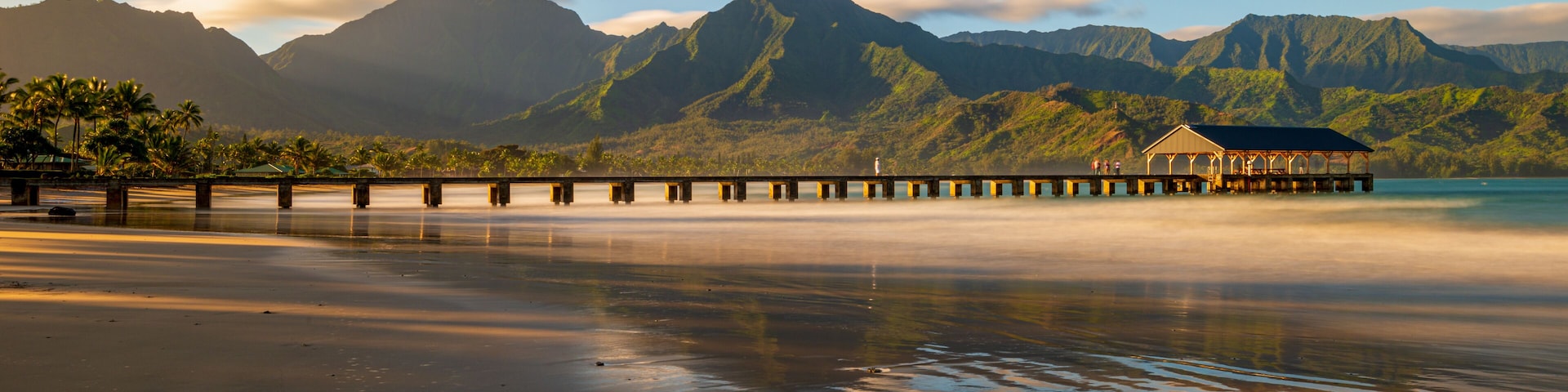 Hanelei pier in the morning - Kauai, Hawaii USA