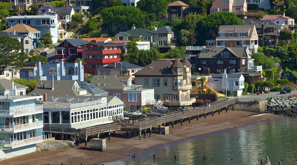 Scenic view of Sausalito waterfront homes showcasing coastal charm and tranquility