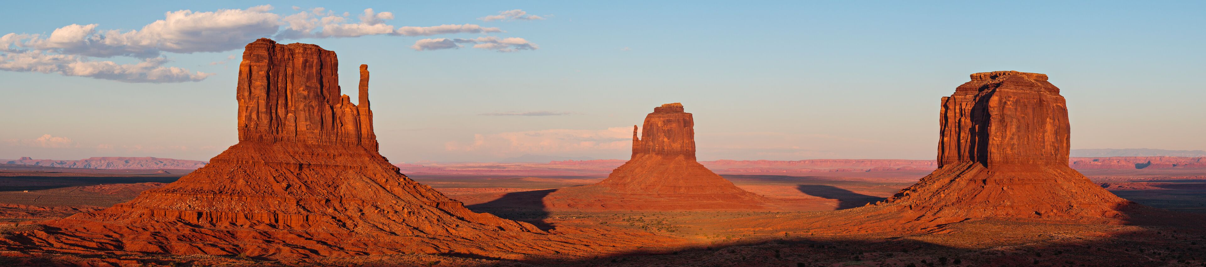 Red Rock Formations in Monument Valley. The Mittens.