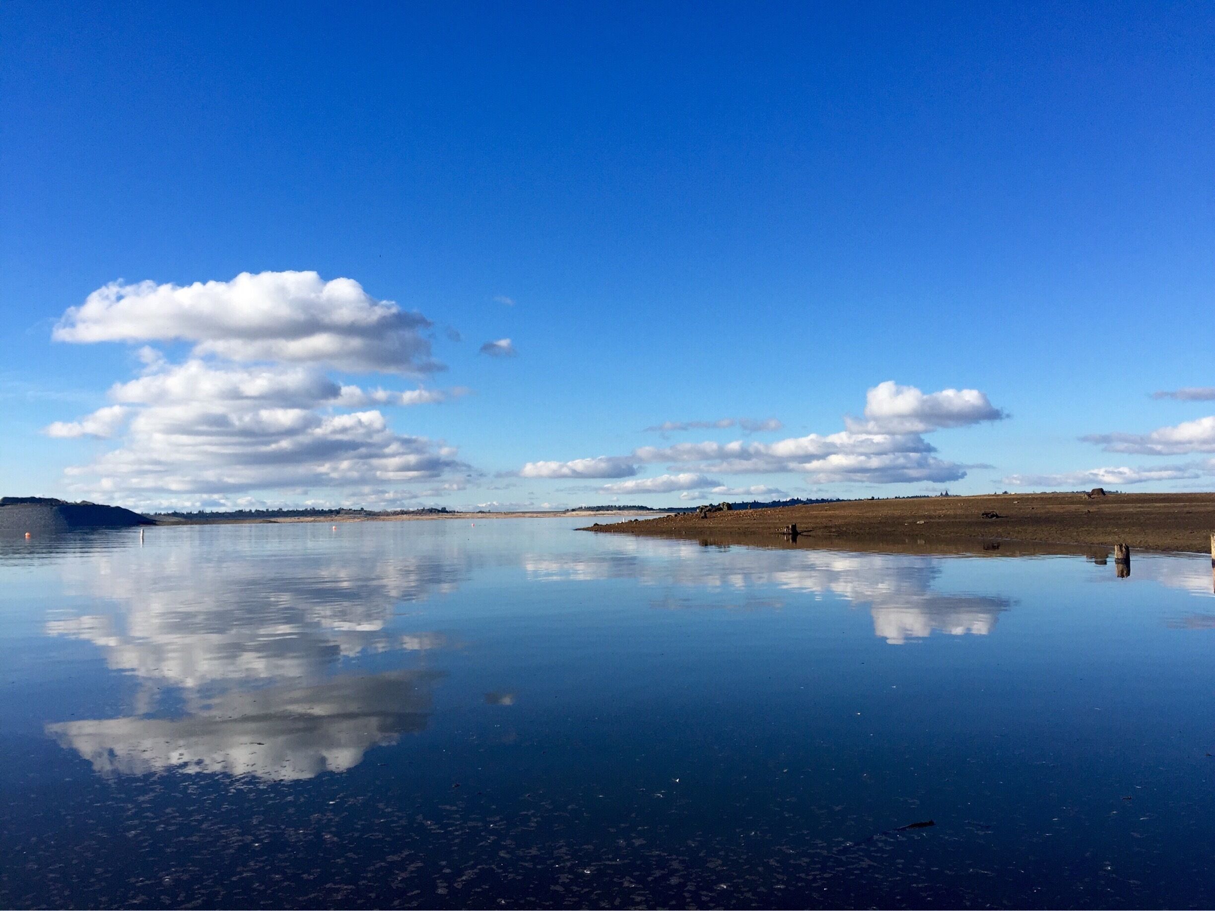Beautiful day at the lake. The [puddle] is filling up. 