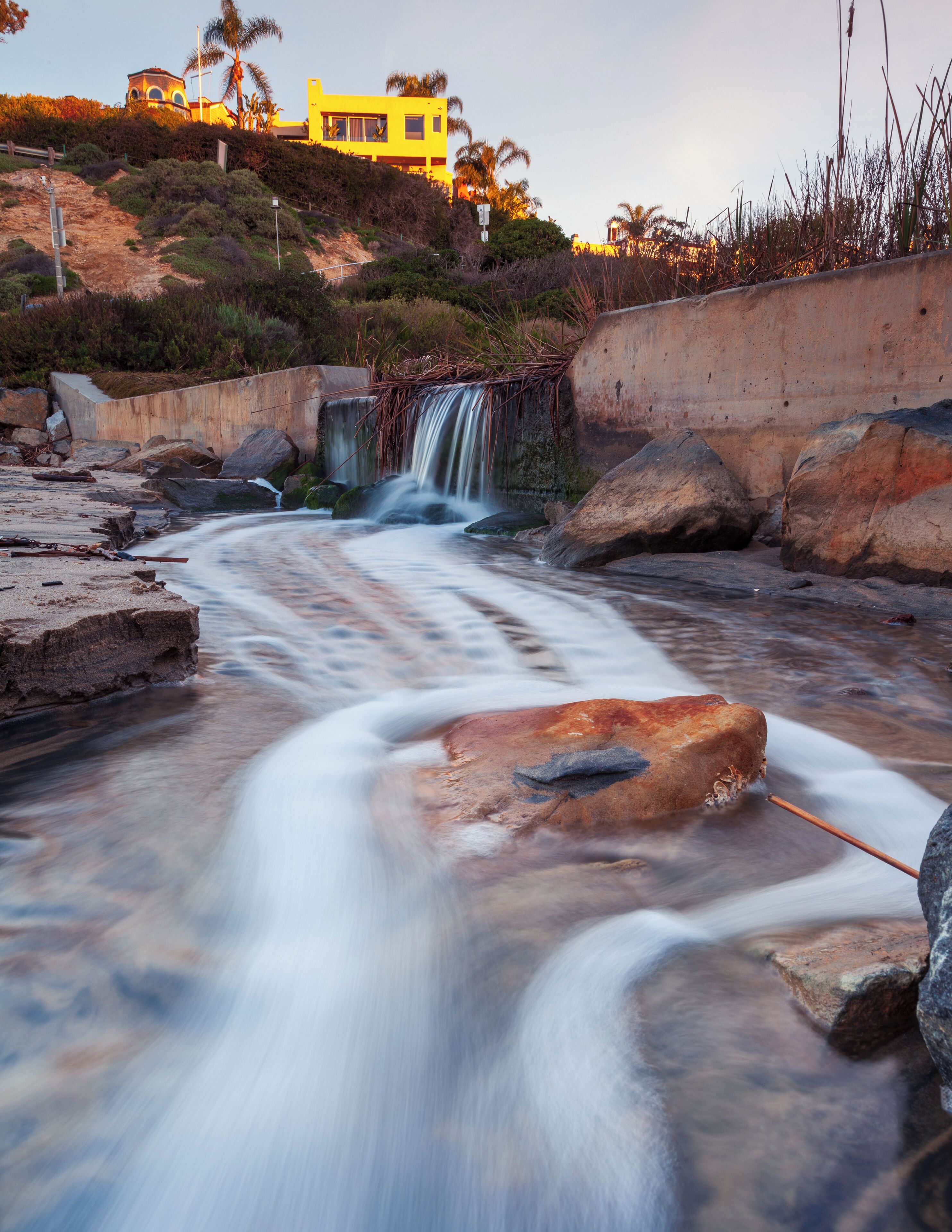 Urban waterfalls due to the rains socal has been getting. This small beach is still producing so many photos been here so many times and always find something to photograph. 