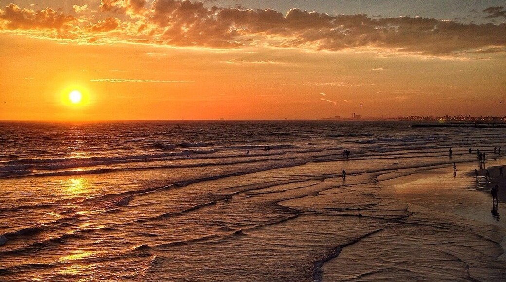 The Newport Beach Pier gives you a fantastic view of the sunset over the Pacific in Orange County, California. The pier has sweeping views of the surrounding fancy houses, and you may also get to see lots of the local fisherman catching the freshest seafood off the pier. But the real star of the show is the sun, of course, which puts on an incredibly colorful show before dipping down beneath the waves. Definitely a must-do if you're in Southern California! (#beach)