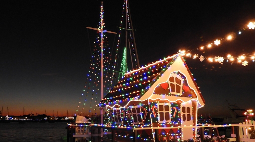 Every year the city of Newport Beach does a boat parade around the harbor. The best part is that, in addition to decorating the boats for Christmas, they decorate the docks and houses along the waterfront. It’s a Christmas wonderland!