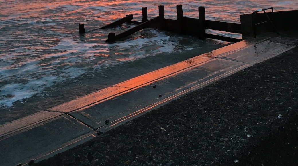 Beautiful sunset Barmouth Promenade - Wales.