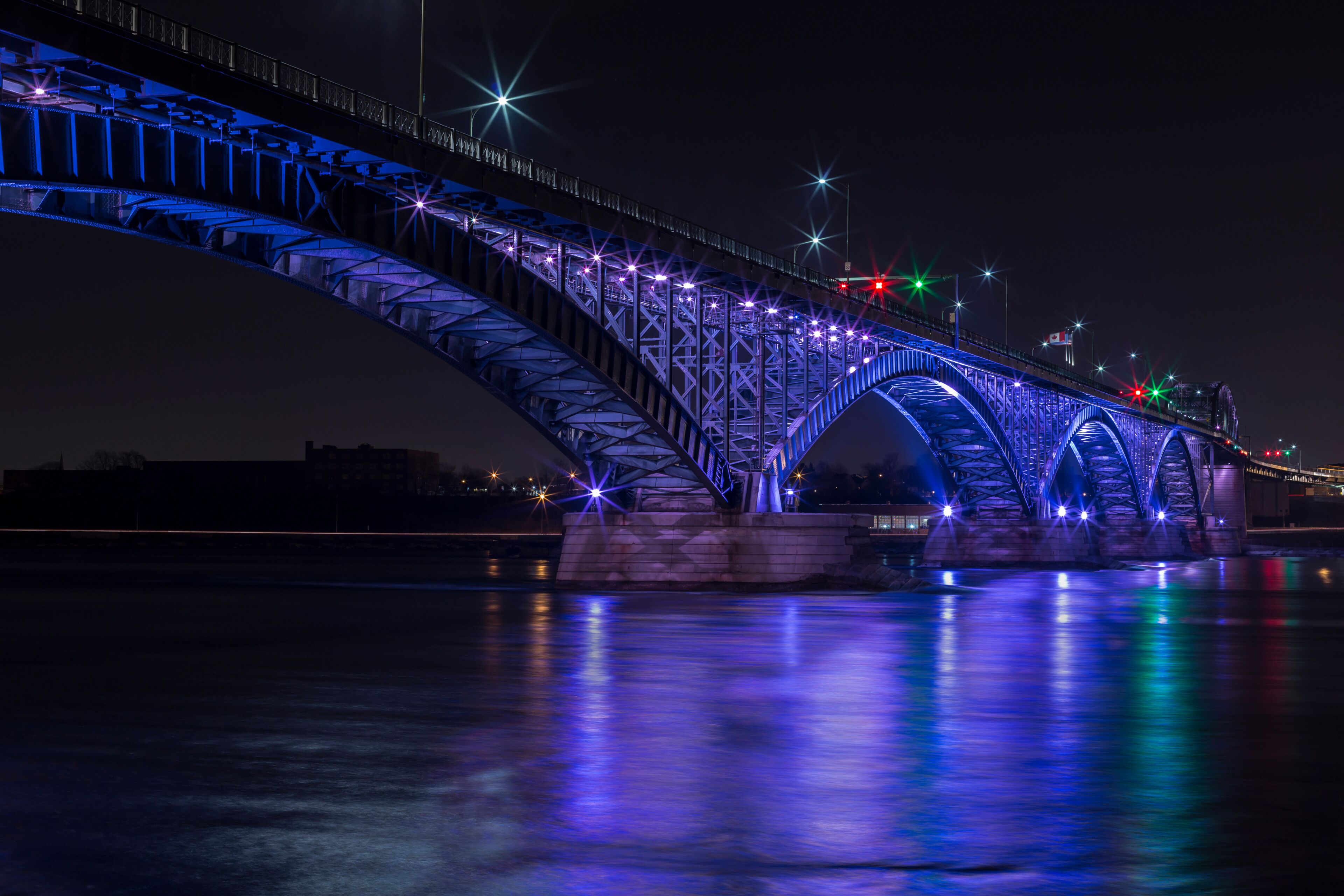 Peace Bridge Over Niagara River with Reflection