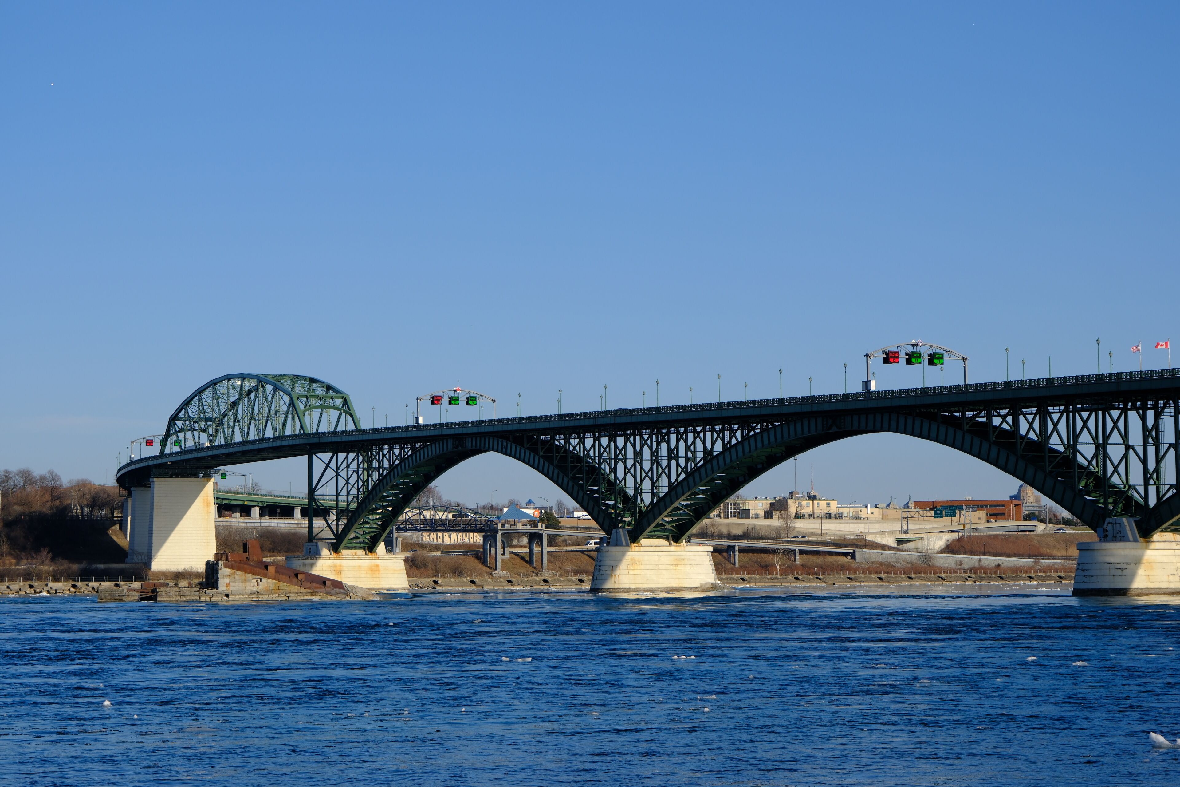 Peace Bridge a picturesque drivable bridge connecting the United States & Canada.