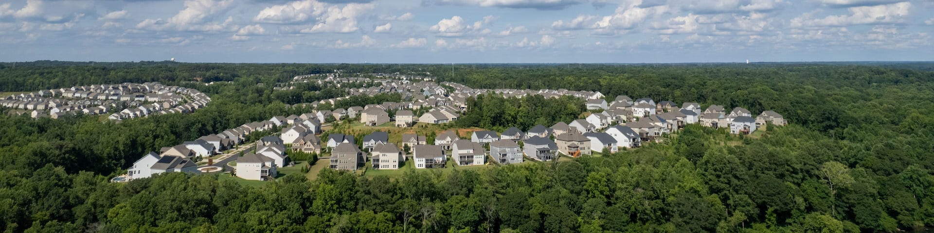 Overhead view of community in Fort Mill, South Carolina