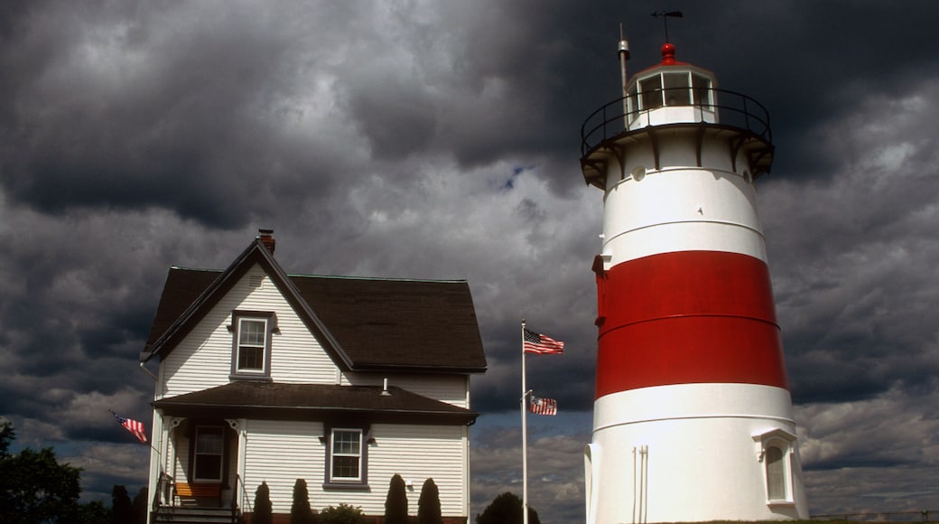 Atmospheric changes suddenly surround the Stratford Lighthouse in CT.