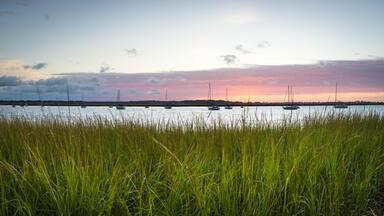 A little panoramic from this morning’s sunrise at Birdseye Dock in Stratford Connecticut. I shot a series of 5 images and stitched them together in Lightroom creating this 16x9 crop. Was a bit windy and the clouds were moving in but there was a good little burn. Glad I got out of bed early !!