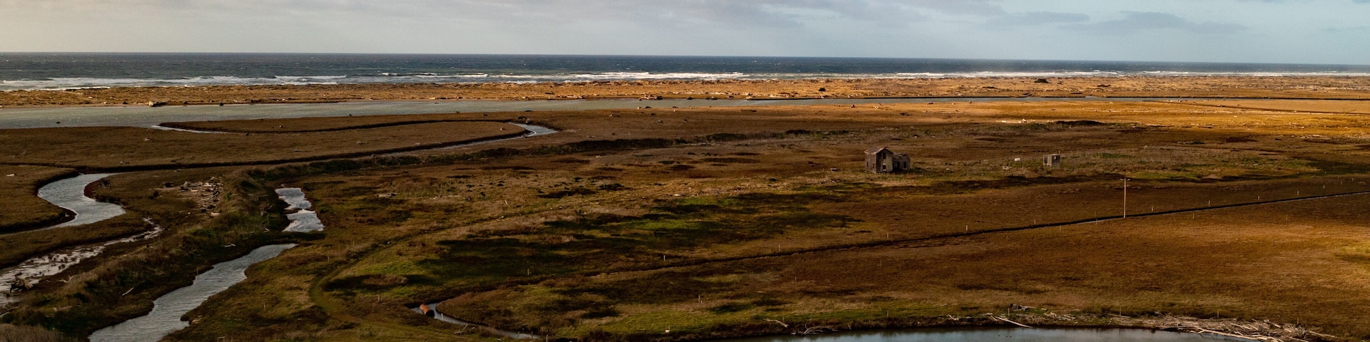 Abandoned house on the Delta in Loleta Fortuna Northern California after a spring rain and cold front moved through