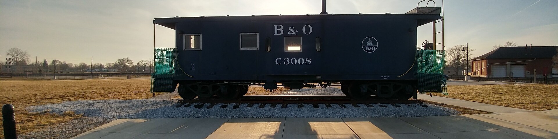 The B&O caboose on display at Fostoria's rail park.