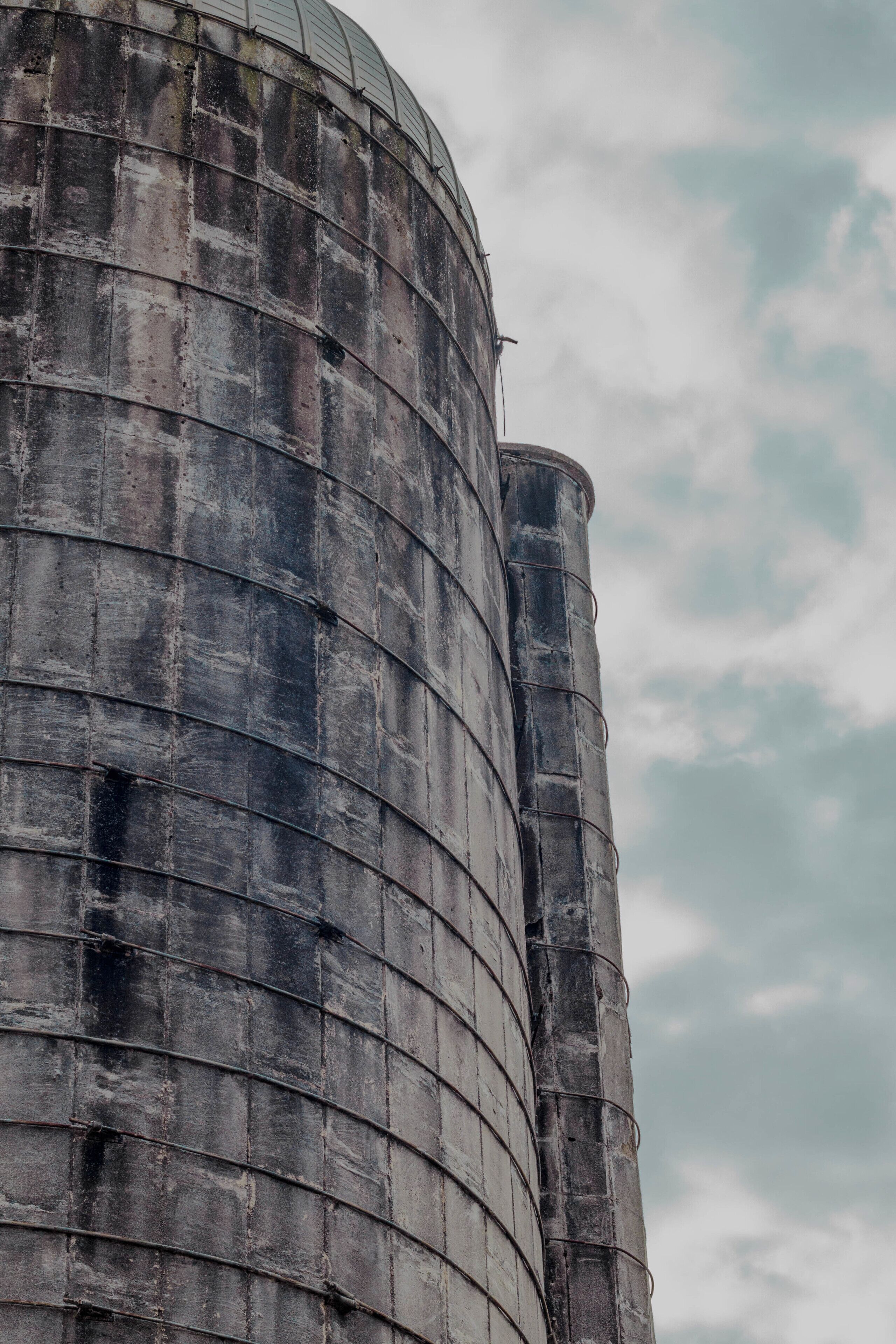 A silo near the small lake