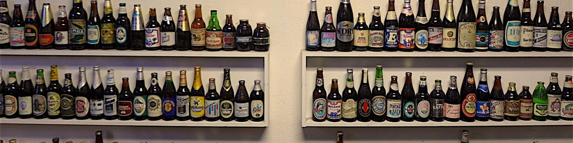 Wall of beer bottles - Mission Pizza and Pub - Fremont, CA