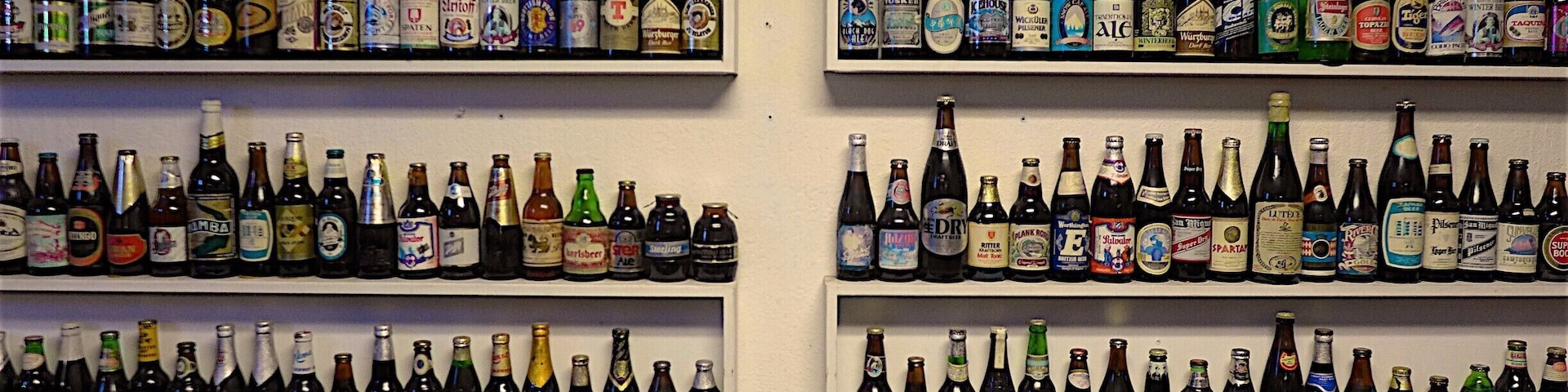 Wall of beer bottles - Mission Pizza and Pub - Fremont, CA