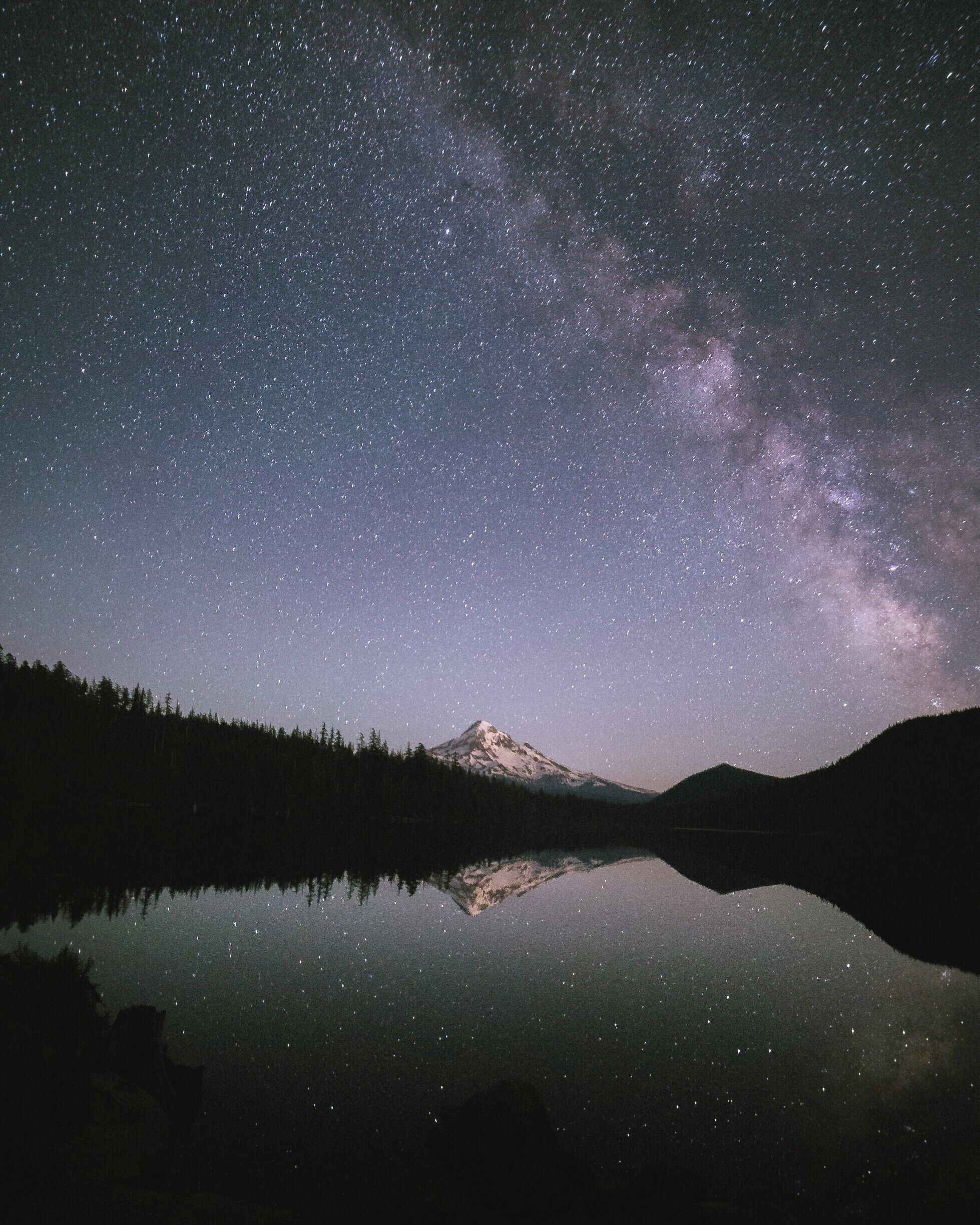 After finishing a hike near the mountain, I drove another hour to the lake. I hurried down with my tripod and found a spot near the water. As I set my camera up, I could see the Milky Way dancing out of frame.

#TakeAHike