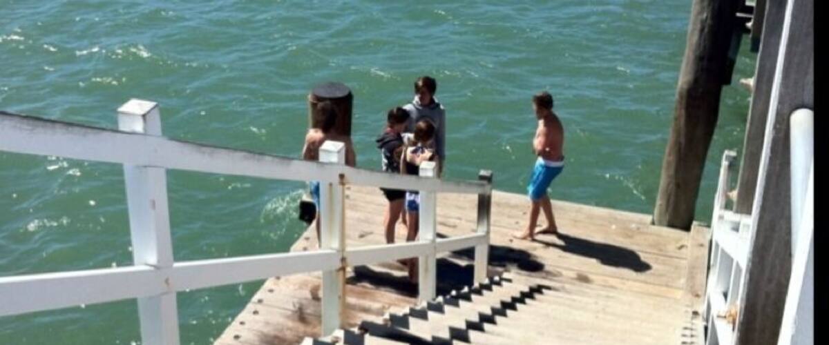 Great fun jumping from jetty