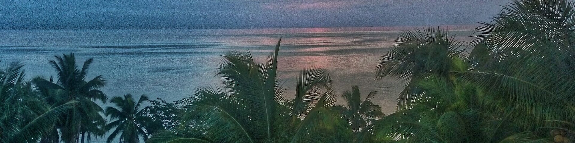Taken facing east from the deck at the lower mango tree dorm at Safari. The sun sets on the other side of the island, but if you don't feel like walking over the reflection is pretty beautiful too.
