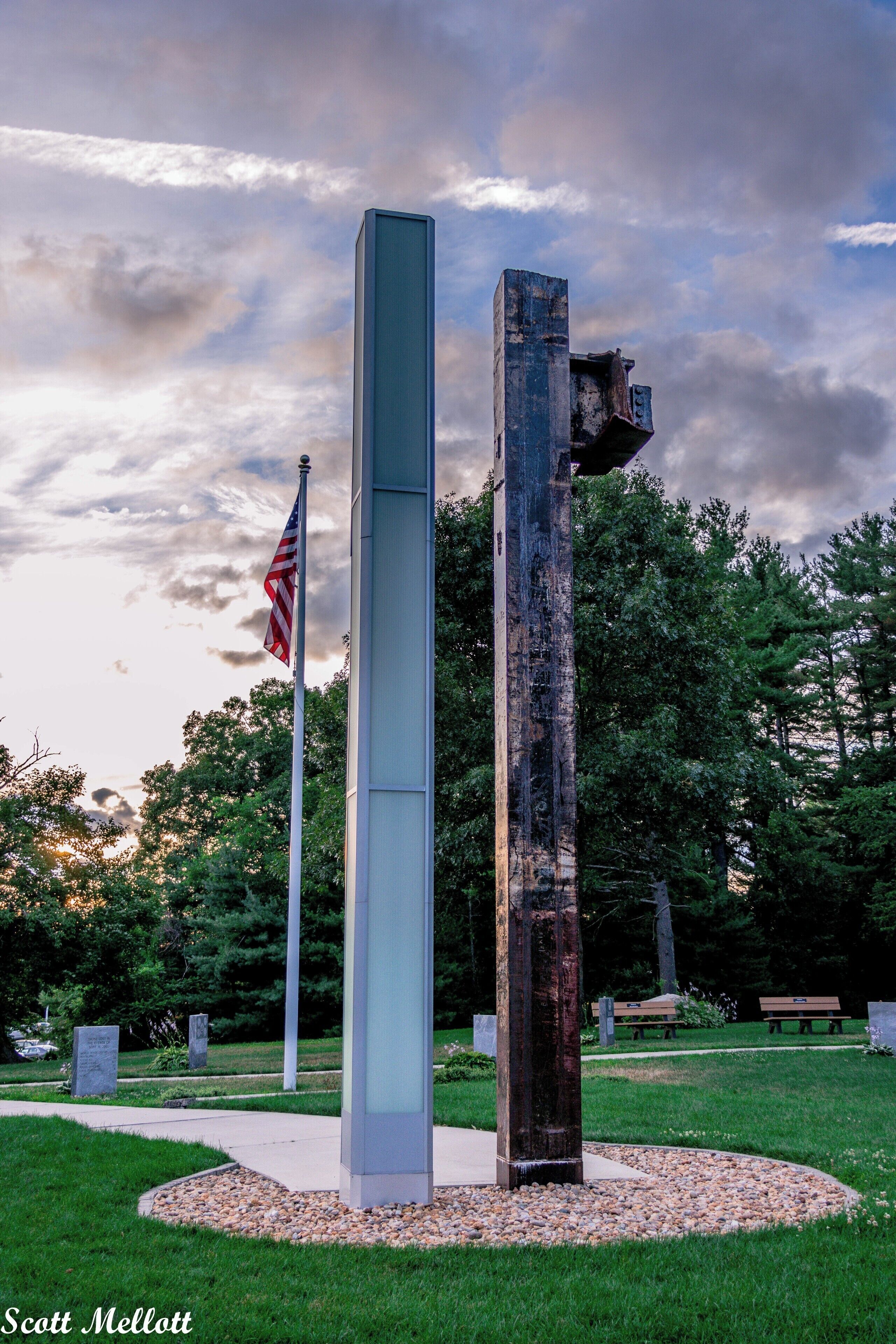 September 11 Memorial in Benson Park, Hudson, NH.  Made from steel from the Twin Towers.
