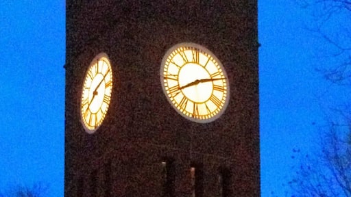 Clock Tower on Hudson Square. 8:12 PM