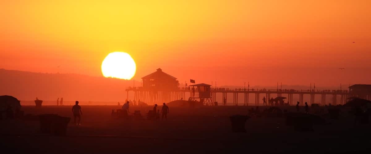 Sunset over the pier