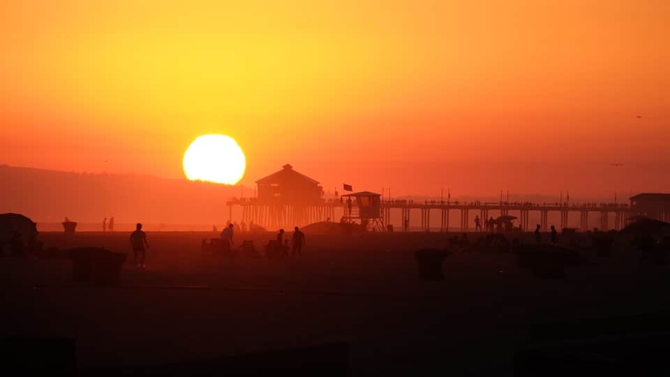Sunset over the pier