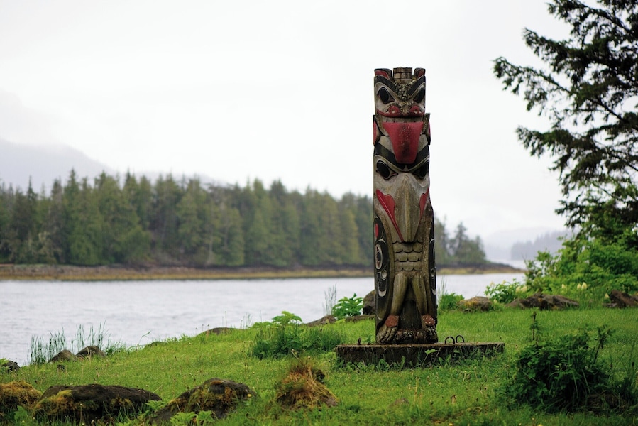 We found this totem pole on a small island near Craig.