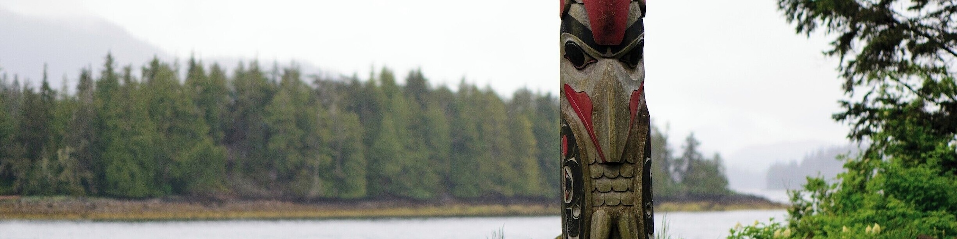 We found this totem pole on a small island near Craig.