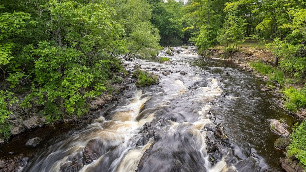 Kimball Park Falls on the Montreal River in the town of Hurley in Wisconsin USA