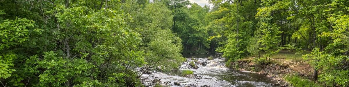 Kimball Park Falls on the Montreal River in the town of Hurley in Wisconsin USA